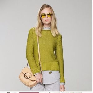 Banana Republic Lime Metallic Knit Sweater